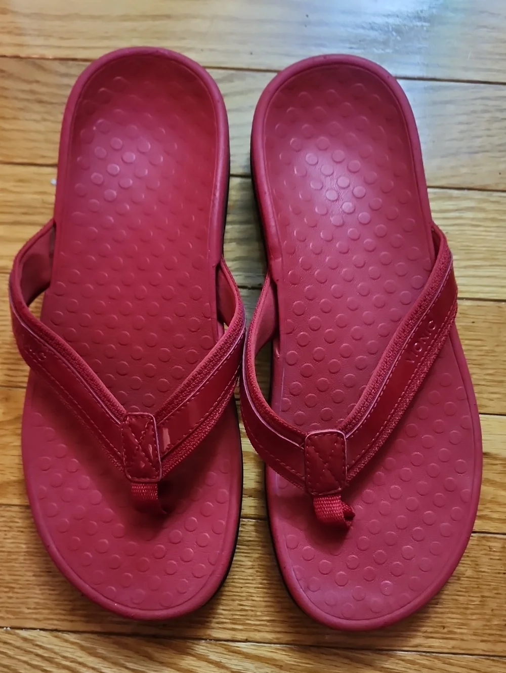 Vionic Tide Orthotic Support  Red Women's Flip Flop Flat Sandals